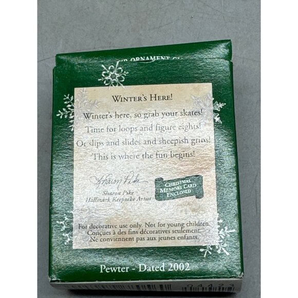 Hallmark Keepsake Miniature Ornament 2002 Winters Here Ice Skates Used READ - Picture 3 of 4